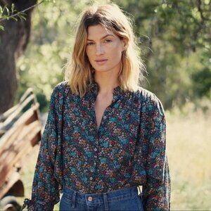 💕DOEN💕 The Rose Top ~ Navy Lady Bird Floral Print Small